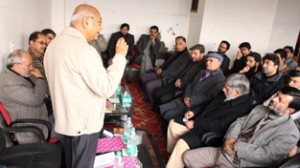 CUK Chancellor addressing faculty members of the University on Sunday.