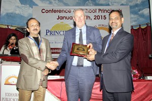 Dignitaries being presented mementoes during the concluding ceremony of CSP 2015 at Jodhamal Public School in Jammu.