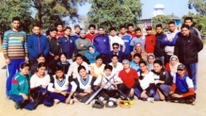 J&K Softball players posing for group photograph.