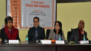 Speakers in national seminar on ‘In Translation: Issues & Contexts’ at CUJ on Wednesday.