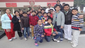 Students of KC International School posing for a group photograph after returning from the educational tours.  