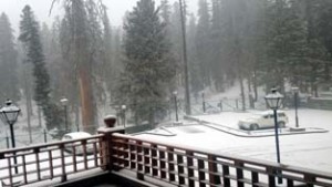 Fresh snowfall in Gulmarg on Tuesday. 