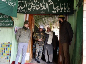 GOC 15 Corps, Lt General Subrata Saha in the premises of Baba Reshi Shrine after dedicating generator on Saturday. -Excelsior/ Aabid Nabi