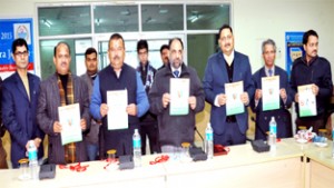 DDC Samba Mubarak Singh alongwith Dr D K Manyal and Chander Prakash Ganga during India Water Week celebrations.