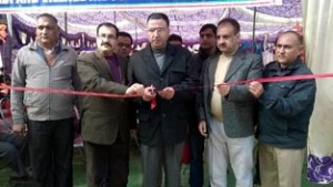 Secretary KVIB, Mir Afroz inaugurating exhibition at Samba on Wednesday.