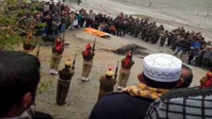 Martyr being cremated with full honour.