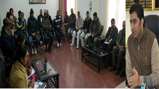 Deputy Commissioner, Dr Shahid Iqbal Choudhary chairing meeting of Local Cable Operators at Kathua on Sunday.