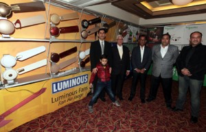 Officials of Luminous Power Technologies Ltd and dealers during a meet at Jammu.