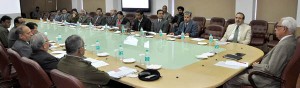 Governor chairing J&K State Road Safety Council meeting in Jammu on Saturday.