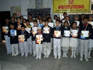 Winner students posing for group photograph on Monday.