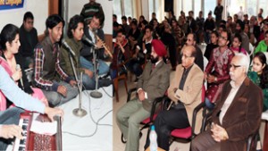 Young singers enthrall audience in a function at K L Saigal Hall in Jammu on Saturday. -Excelsior/Rakesh