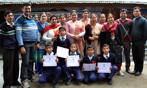 Winners of debate competition.