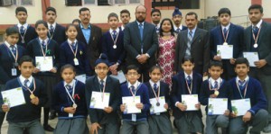 SOF winners being felicitated in Jammu on Monday.