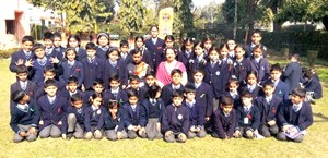 Students of BSF School Paloura who excelled in 2nd J&K Sambo Championship posing for a group photograph on Thursday.