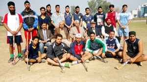 JU Hockey team players posing for a group photograph before leaving for Inter-University Hockey Tournament.