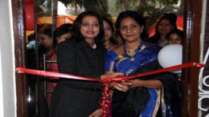 Chairperson, PWWA, K Vijaya, inaugurating a new clinic - “16 Laser, Medifacial and Peel”, at Gandhi Nagar in Jammu.