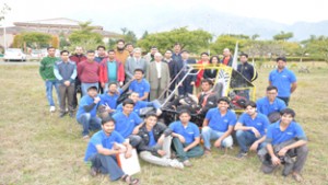 SMVDU VC with the team Mechanix which was flagged off for participation in SAE BAJA-2015.