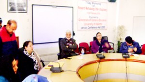 Experts high lighting Research Methodologies during workshop at KU.