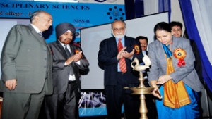 Commissioner/Secretary to Department of Higher Education, Sarita Chauhan, inaugurating Symposium on Interdisciplinary Sciences at Science College, Jammu.