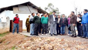 DC Kathua Dr Shahid Iqbal during visit to Ramkote and Billawar on Friday.