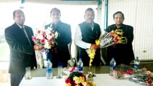 MLAs CP Ganga and Dr Maniyal posing with Industrial Association office bearers on Friday.-Excelsior/Gaugam