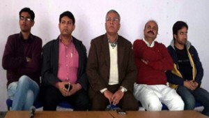 BJP leaders at an interactive session with college students on Friday.