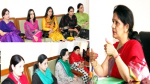Chairperson PWWA chairing a meeting at Jammu on Friday.