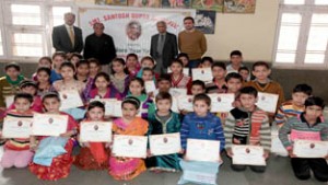 Participants of talent show posing for group photograph at Jammu on Sunday. -Excelsior/ Rakesh