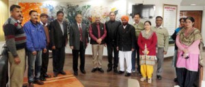 Members of JU SC/ST Employees Association meeting with VC on Friday.