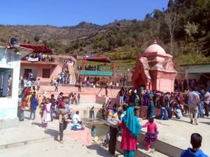 Annual Mela in progress at Ram Kund Mandir in Mendhar on Thursday.         