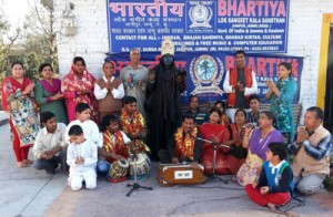 Participants during musical programme ‘Betiya Mata Ka Roop’ at Jammu on Saturday.