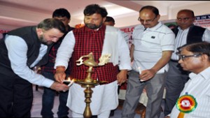 Minister for Health and Medical Education Ch Lal Singh inaugurating World TB Day function at Bishnah on Tuesday.