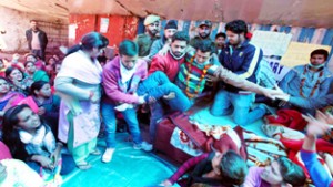 Police shifting protesting teachers to hospital on Tuesday. —Excelsior/Rakesh