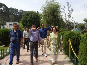 DC Samba Sheetal Nanda alongwith CEO SMDA Vikas Gupta during an extensive tour to tourist areas of Samba on Saturday.