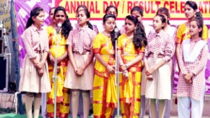 Students presenting a cultural item during Annual Day function on Friday.