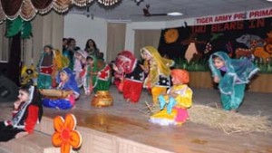 Colourful activity being performed by the students during Annual Day celebration at Tiger Army Pre-School in Jammu.