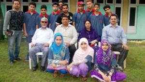 Selected Carrom players posing along with officers and officials in Jammu on Tuesday.