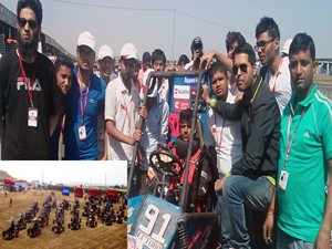 SMVDU team posing for a group photograph during a racing event at Indore in MP.