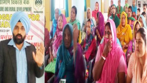 Surinder Singh, DDM, NABARD highlighting concept of SHGs on Sunday.