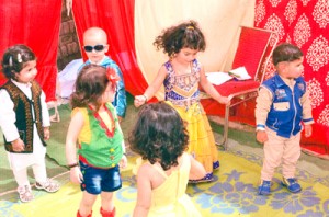 Kids displaying their talent during baby show on Sunday.