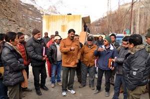 District Magistrate Leh, Saugat Biswas during his visit to Khaltsi sub-division on Sunday. 