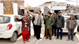 DC Leh Saugat Biswas during visit to various parts of town on Monday.