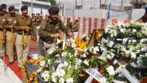 Tributes being paid to CRPF Jawan on Saturday.
