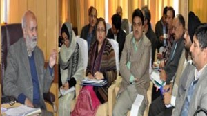 Minister for Education, Naeem Akhtar chairing a meeting.