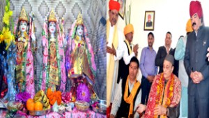 Murti Sthapna of Lord Rama, Lakshmana and Sita which was performed at Raghunath Temple at chinas Udhampur on Monday.