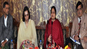 MoS Information Priya Sethi interacting with media persons on Monday.