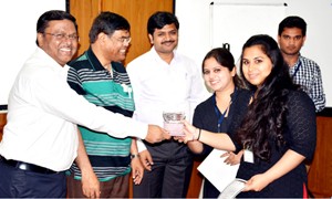 Winners of case study being presented awards during valedictory function of Nation Case Study Conference by SMVDU.