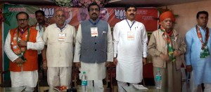 BJP leaders during State Working Committee meeting at Katra on Friday. -Excelsior/Mengi