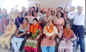 Nominated members of All J&K Megh Sudhar Sabha (Mahila Wing).