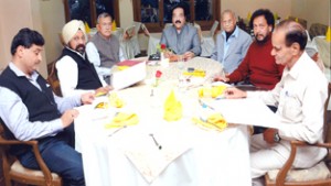 Ajatshatru Singh chairing meeting of Trust at Jammu on Tuesday.